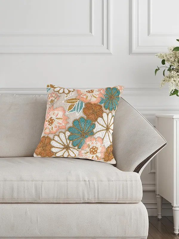 Multicolor_Printed_100%_Beaded_Cushion_Covers_Cushion_Case_Pillowcases_16X16_Inches_(40X40_Cms)_Throw_Pillow_Sham_Floral_Cushion_Covers_For_Sofa_Couch_Bed_Chair_Pack_Of_1