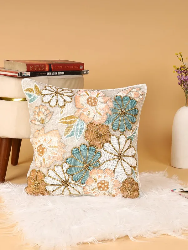 Multicolor_Printed_100%_Beaded_Cushion_Covers_Cushion_Case_Pillowcases_16X16_Inches_(40X40_Cms)_Throw_Pillow_Sham_Floral_Cushion_Covers_For_Sofa_Couch_Bed_Chair_Pack_Of_1