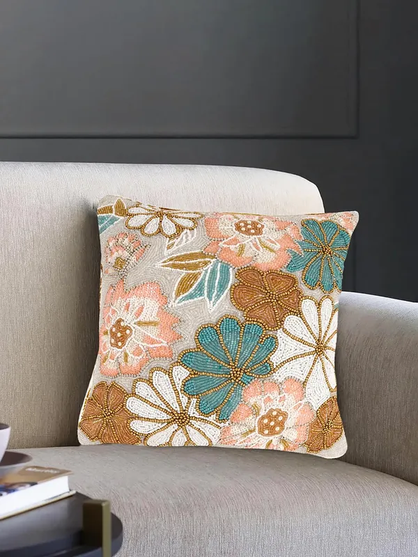 Multicolor_Printed_100%_Beaded_Cushion_Covers_Cushion_Case_Pillowcases_16X16_Inches_(40X40_Cms)_Throw_Pillow_Sham_Floral_Cushion_Covers_For_Sofa_Couch_Bed_Chair_Pack_Of_1