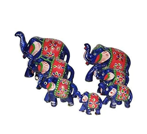 Gold_Handcrafted_Set_Of_7_Showpiece_Elephant_For_Decoration_For_Office,_Home_And_Gift_Purpose_Birthday,_Occasional_Nd_Thankasgiving_Party_(20X10Cm,15X_8Cm,14X8_Cm)