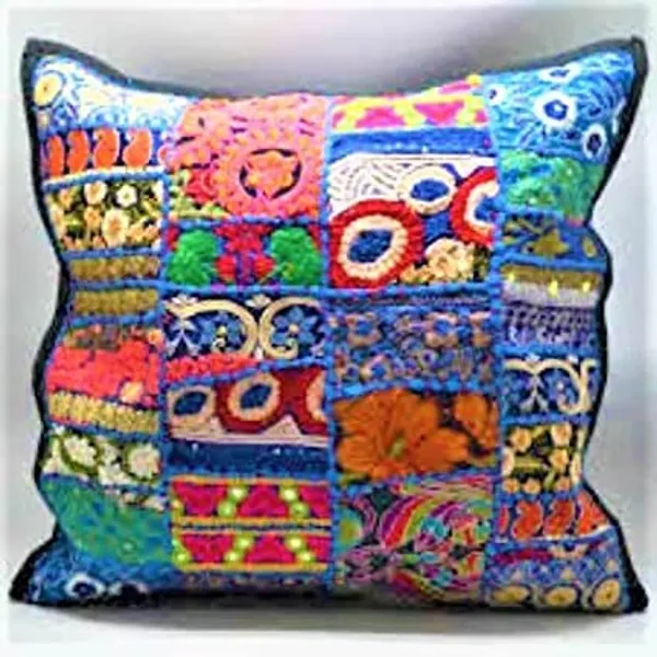 Multi_Patch_Embroidery_Silk_Cushion_Nd_Pillow_Covers_(16_X16_Inch)_For_Sofa_Bedroom_Bedroom,_Living_Room,_Office_(Multicolor_Blue)_Pack_Of_1