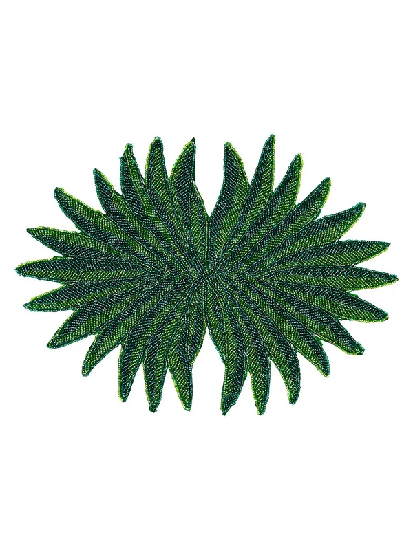 Firozi_Poleyster_Placemats,_Beaded_Design,14_Inch_Gulmohar_Floral_Pattern,_Best_For_Bed-Side_Table/Center_Table,_Dining_Table/Shelves_Pack_Of_2