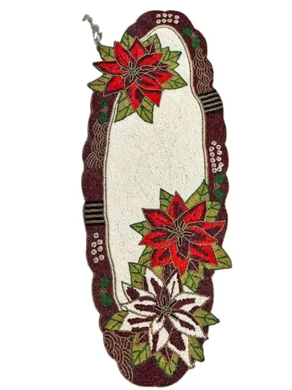 Cream_Nd_Maroon_Premium_Handcraf_Beautiful_Beaded_Table_Runner_Craftsmanship_(13_*_36_Inch_)