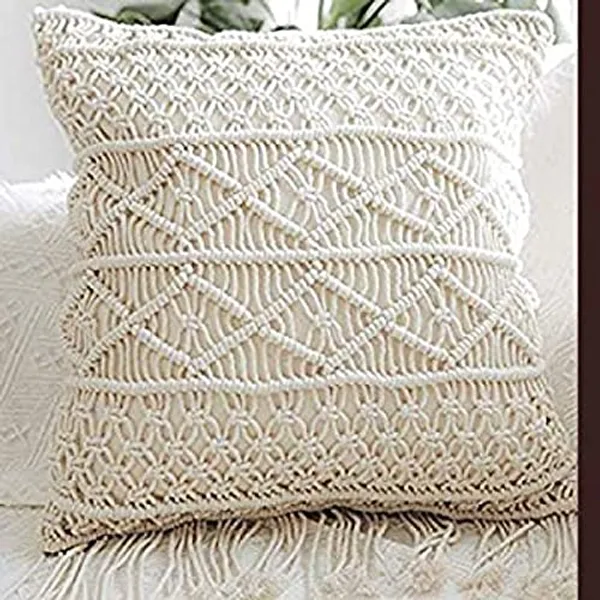 White_Awesome_Cushion_Cover_Macrame_Handmade_Knit_Pillowcases_Floor_Cushion_Cover_Of_Cotton_1_Pc_(16"_X_16"_Inches)