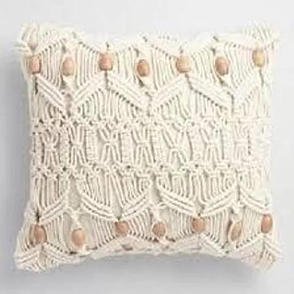 White_Awesome_Cushion_Cover_Macrame_Handmade_Knit_Pillowcases_Floor_Cushion_Cover_Of_Cotton_1_Pc_(16"_X_16"_Inches)