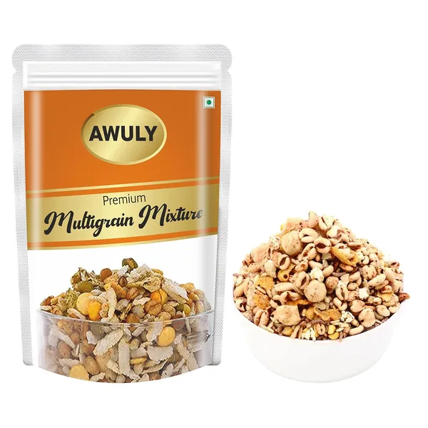 AWULY_Multigrain_Mixture_Diabetic_Snack_Food_-_Ready_to_Eat,_High_Protein,_Mix_of_Roasted_Pearl_Millets,_Soyabeans,_Dew_Beans,_Green_Grams,_Rice_Flakes,_White_Wheat,_Baked_Namkeen_and_Snacks.