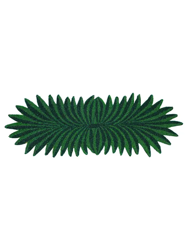 Green_Beaded_Dinning_Table_Runner_Green_Leafy_Pattern_13*36