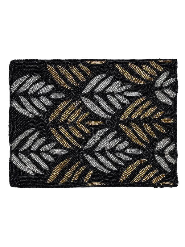 Firozi_Poleyster_Placemats,_Beaded_Design,14_Inch_Gulmohar_Floral_Pattern,_Best_For_Bed-Side_Table/Center_Table,_Dining_Table/Shelves_Pack_Of_2