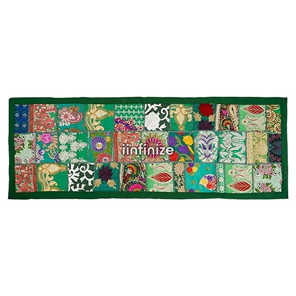 Orange_Table_Runner_For_6_Seater_Dining_Table_Cotton_Beaded_Antique_Handmade_Rajasthani_Patchwork_Embroidered,_Home_Decor_&_Eating_Areas_At_Party_And_Wedding_20_X_72_Inches_(Green)