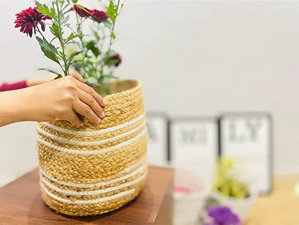 Multicolor_Jute_Cotton_Basket_Fruit_Basket_Handcrafted_Woven_Storage_Planter_Basket_For_Home_Decor,_Multi-Purpose_Bag_With_Handle_For_Living_Room_Bathroom_Laundry_Toys_Beige_&_White_(8X8,)_Combo_Set_Of_2