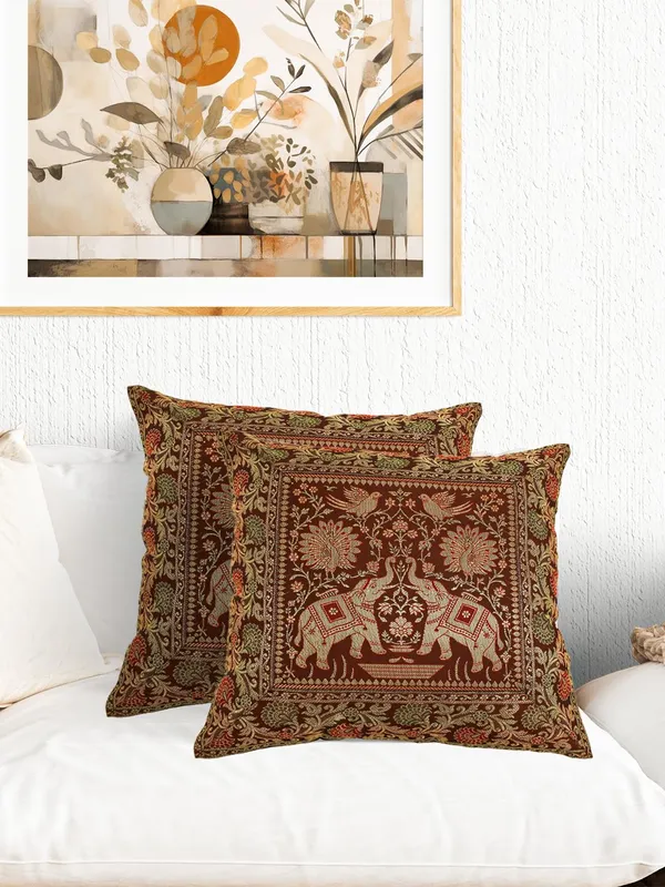 Multi_Silk_Brocade_Embroidery_Silk_Cushion_Nd_Pillow_Covers_(16_X16_Inch)_For_Sofa_Bedroom_Bedroom,_Living_Room,_Office_(Multicolor_Maroon,_Double_Pattern)_Pack_Of_2