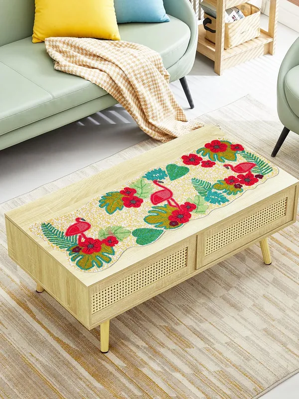 Cream_Premium_Handcraf_Beautiful_Beaded_Table_Runner_Craftsmanship_(13_*_36_Inch_)