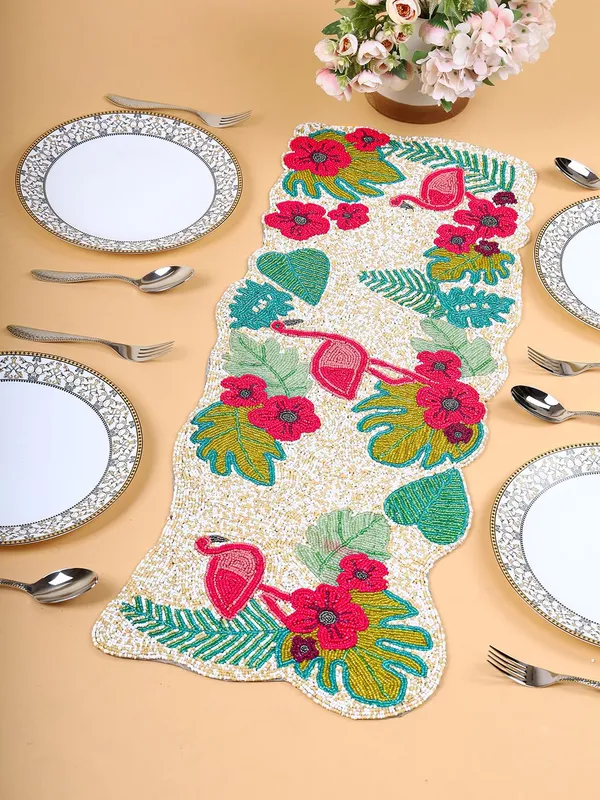 Cream_Premium_Handcraf_Beautiful_Beaded_Table_Runner_Craftsmanship_(13_*_36_Inch_)