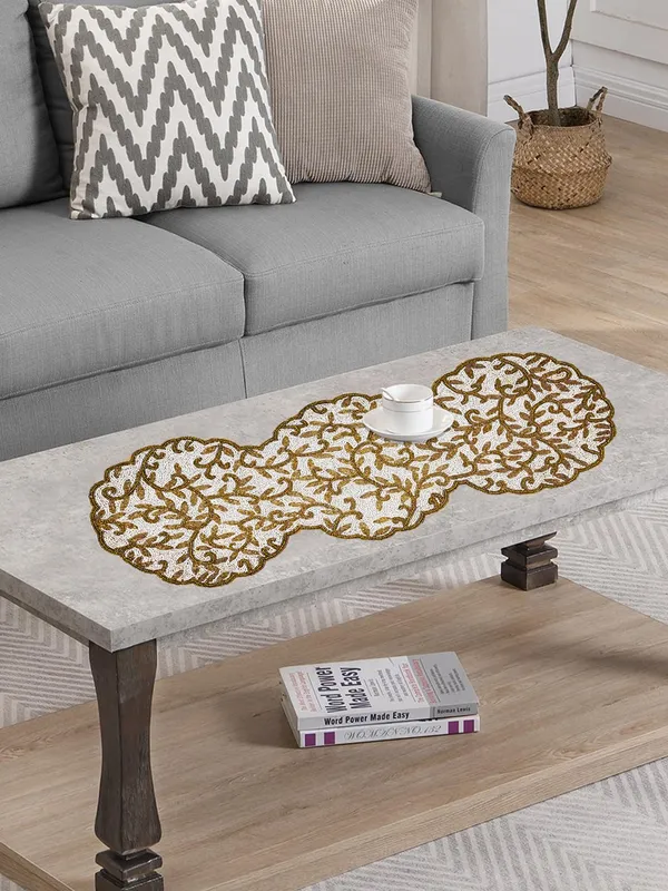 White_Premium_Handcraf_Beautiful_Beaded_Table_Runner_Craftsmanship_(13_*_36_Inch_)