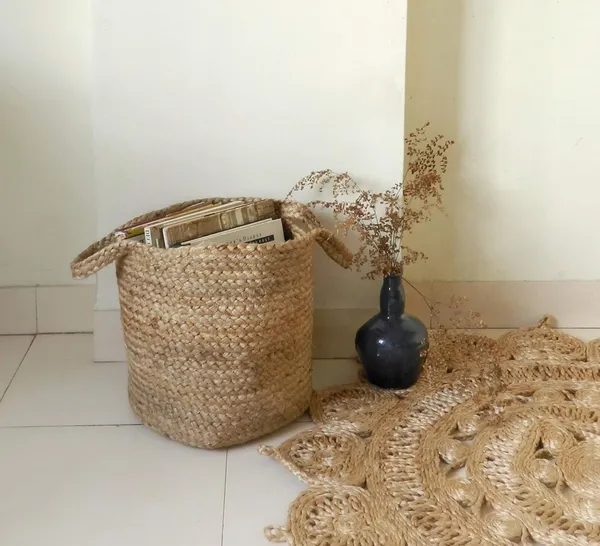Brown_Modern_Jute_Planter,_Basket_/Plant_Pot_Cover_Storage_Basket,_For_Home_Office_Outdoor_Indoor_Gift_(Single_)(Height_30Cm,_Width_30_Cm)_Multi-Purpose_Use_For_Bathroom_Living_Room_10X12