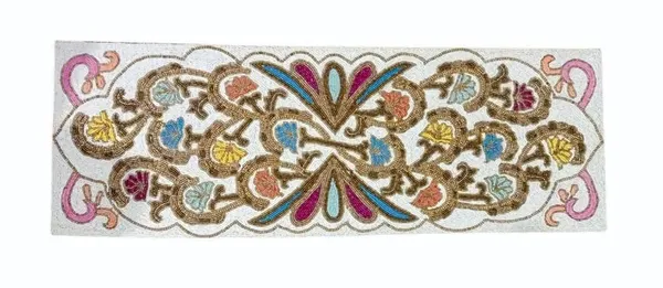 White_&_Purple_Premium_Handcraf_Beautiful_Beaded_Table_Runner_Craftsmanship_(13_*_36_Inch_)