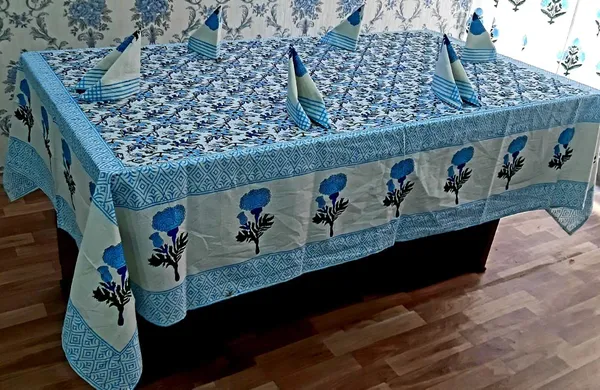Off-White_Cotton_Jaipuri_Hand_Block_Printed_Rectangular_Dining_Table_Cover_|_Table_Cloth_For_6_To_8_Seater_With_6_Pc_Napkins_For_6_Seater_(90"_Inch_X_60"_Inch)_Jaal_Nd_Small_Buti_Print