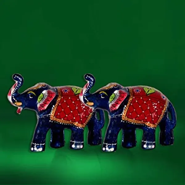 Gold_Handcrafted_Set_Of_2_Showpiece_Elephant_For_Decoration_For_Office,_Home_And_Gift_Purpose_Birthday,_Occasional_Nd_Thankasgiving_Party_(20X10Cm,15X_8Cm,14X8_Cm)_Teal_Blue