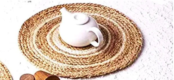 Beige_Set_Of_4_Braided_Jute_Cotton_Placemats,_12_Inch_Round,_Best_For_Bed-Side_Table/Center_Table,_Dining_Table/Shelves,_Natural_Beige/White