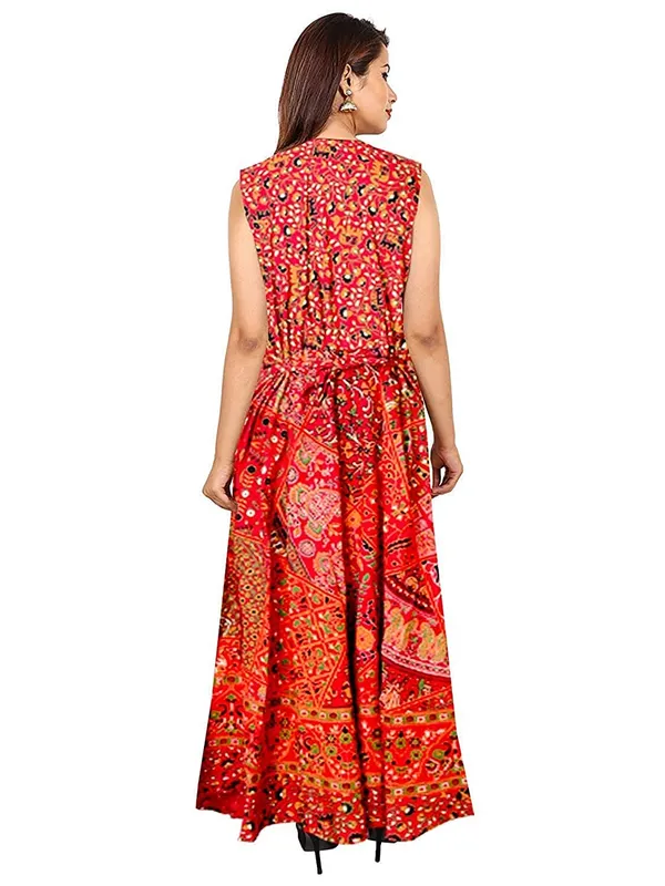 Red_Jaipur_Stitched_Pom_Pom_Casual_Cotton_Long_Maxi_Dress_For_Women