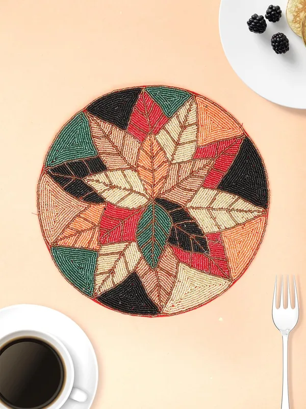 Multicolor_Poleyster_Placemats,_Printed_Design,14_Inch_Round,_Best_For_Bed-Side_Table/Center_Table,_Dining_Table/Shelves