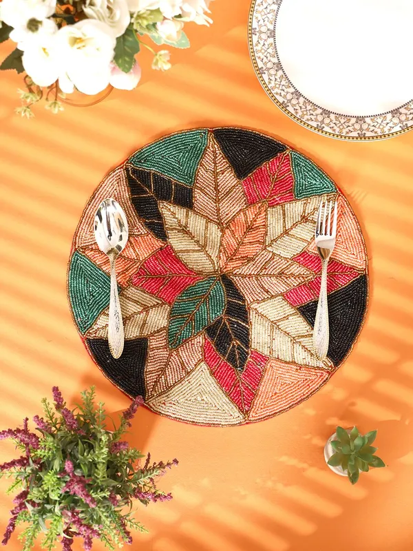 Multicolor_Poleyster_Placemats,_Printed_Design,14_Inch_Round,_Best_For_Bed-Side_Table/Center_Table,_Dining_Table/Shelves