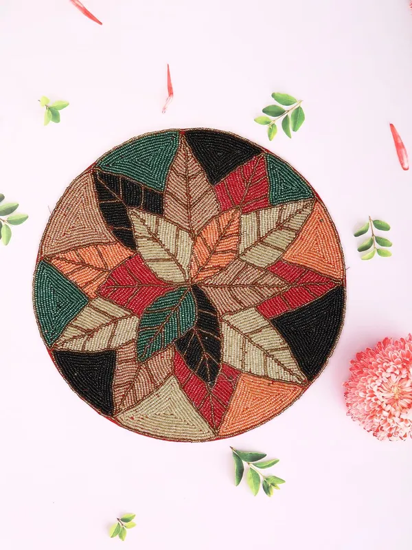 Multicolor_Poleyster_Placemats,_Printed_Design,14_Inch_Round,_Best_For_Bed-Side_Table/Center_Table,_Dining_Table/Shelves