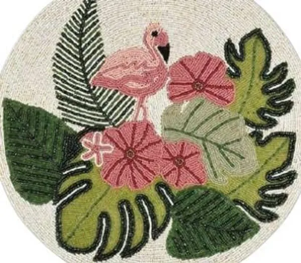 Green_Leaf_Printed_Poleyster_Placemats,_Printed_Design,14_Inch_Round,_Best_For_Bed-Side_Table/Center_Table,_Dining_Table/Shelves