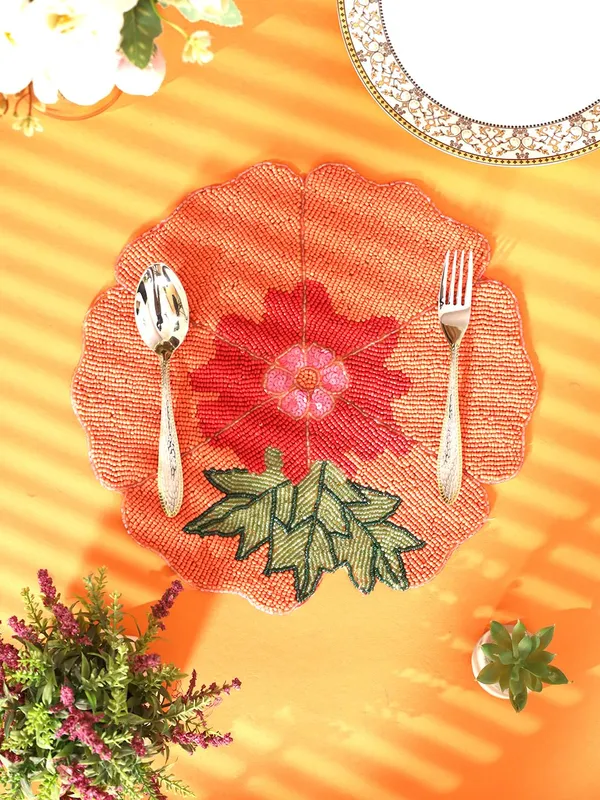 Pink_Poleyster_Placemats,_Printed_Design,14_Inch_Round,_Best_For_Bed-Side_Table/Center_Table,_Dining_Table/Shelves