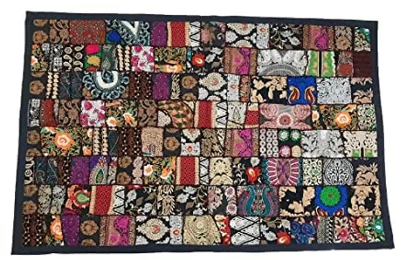 Multicolor_Cotton_Heavy_Embroidery_Patchwork_Wall_Hanging_Tapestry_Beaded_Home_Decor_Wall_Hanging_Wall_Decor_(Black_Beautiful)_(40_X_60)_Pack_Of_1