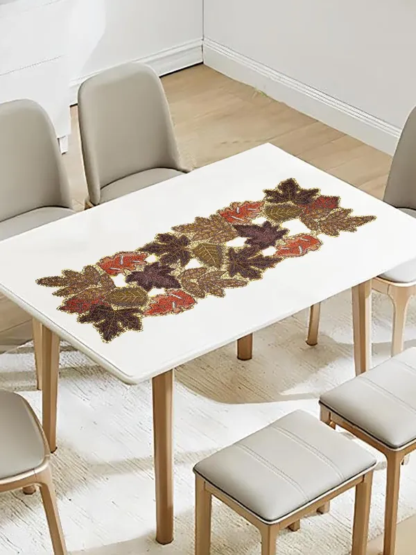 White_Premium_Handcraf_Beautiful_Beaded_Table_Runner_Craftsmanship_(13_*_36_Inch_)