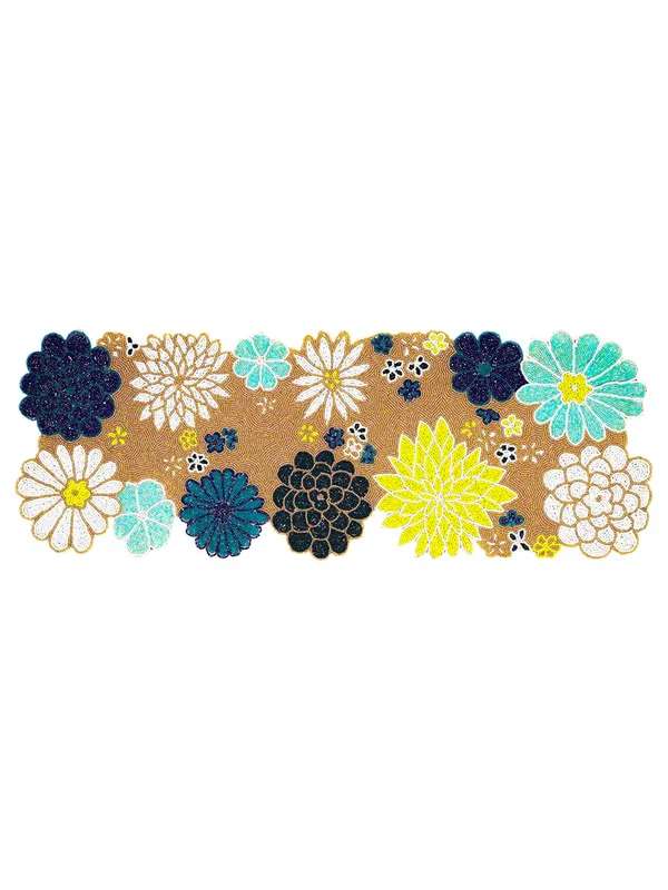 Mustard_Premium_Handcrafted_Beautiful_Beaded_Dinning_Table_Runner_13/36_Circle_Desgin