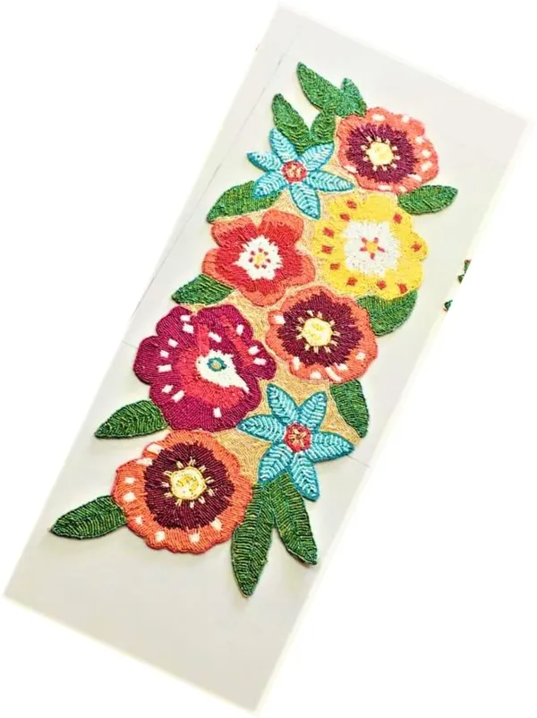 Turquoise_Beautiful_Handcrafted_Beautiful_Beaded_Dinning_Table_Runner_13/36_Multicolor_Floral_Desgin