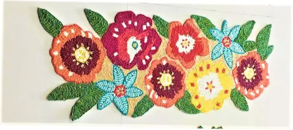 Turquoise_Beautiful_Handcrafted_Beautiful_Beaded_Dinning_Table_Runner_13/36_Multicolor_Floral_Desgin
