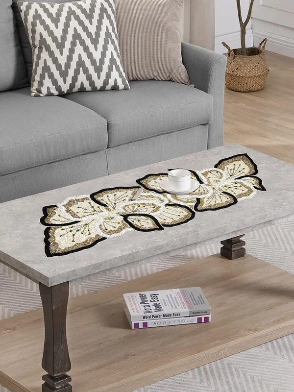 Beige_Flower_Center_Table_Runner_For_Coffee,_Dining_Table_-_14X36_Inch_-_Printed_Table_Runner