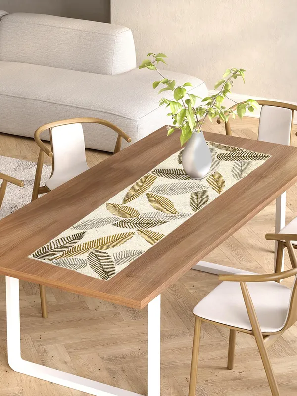 White_Center_Table_Runner_For_Coffee,_Dining_Table_-_14X36_Inch_-_Printed_Table_Runner