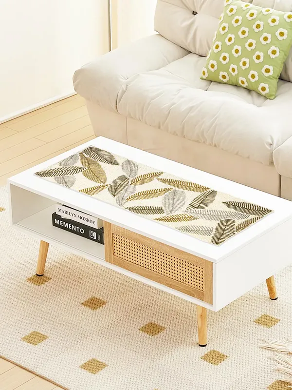 White_Center_Table_Runner_For_Coffee,_Dining_Table_-_14X36_Inch_-_Printed_Table_Runner
