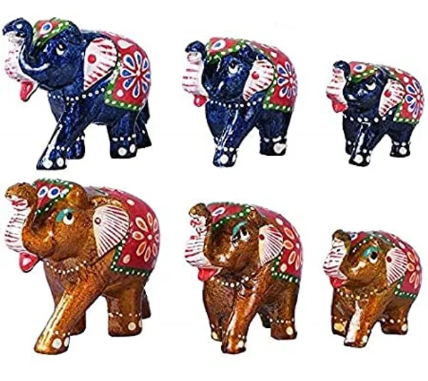 Gold_Handcrafted_Set_Of_6_Showpiece_Elephant_For_Decoration_For_Office,_Home_And_Gift_Purpose_Birthday,Occasional_&_Thankasgiving_Party_(20X10Cm,15X_8Cm,14X8_Cm)