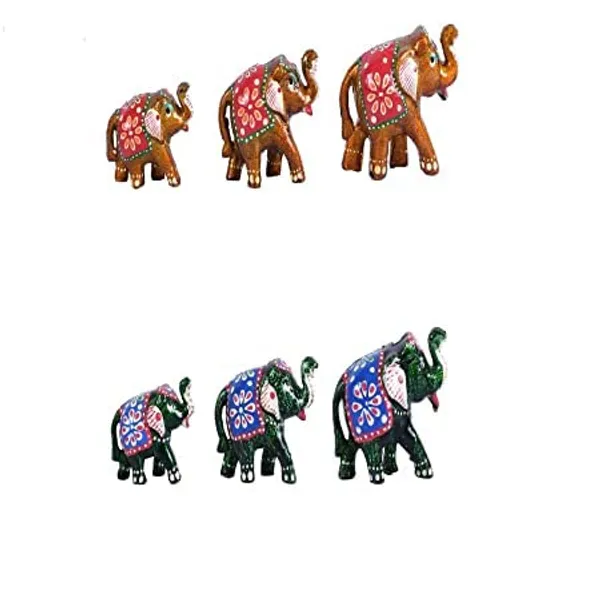 Gold_Handcrafted_Set_Of_6_Showpiece_Elephant_For_Decoration_For_Office,_Home_And_Gift_Purpose_Birthday,_Occasional_Nd_Thankasgiving_Party_(20X10Cm,15X_8Cm,14X8_Cm)_Golden_Nd_Green