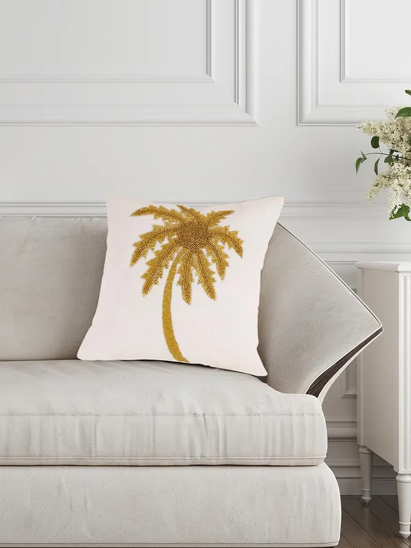 Multicolor_Printed_Beautiful_Cushions_&_Pillows_Case_Beaded_Golden_Palm_Treen_Pattern_(40.64_Cm*40.64_Cm)