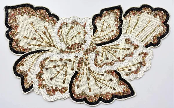 Firozi_Poleyster_Placemats,_Beaded_Design,14_Inch_Beige_Golden_Emb._Pattern,_Best_For_Bed-Side_Table/Center_Table,_Dining_Table/Shelves