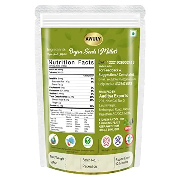 AWULY_Organic_Desi_Bajra_whole_grain_(Pearl_Millet)_Bajra|_Rich_in_Dietary_Fibres_|_Free_from_Sugar,_Cholestrol,_Chemical_Free_&_Pesticides_Free_|_Naturally_Gluten-free