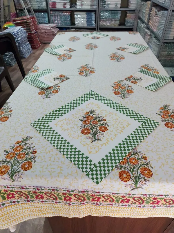 Off-White_Rectangular_Cotton_Jaipuri_Hand_Block_Mugal_Buta_Printed_Dining_Table_Cover_|_Table_Cloth_For_6_To_8_Seater_With_6_Pc_Napkins_For_6_Seater_(90"_Inch_X_60"_Inch)