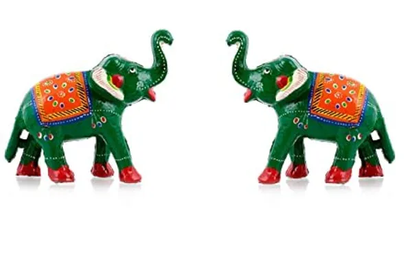 Gold_Handcrafted_Set_Set_Of_2_Showpiece_Elephant_For_Decoration_For_Office,_Home_And_Gift_Purpose_Birthday,_Occasional_Nd_Thankasgiving_Party_(20X10Cm,15X_8Cm,14X8_Cm)_Green