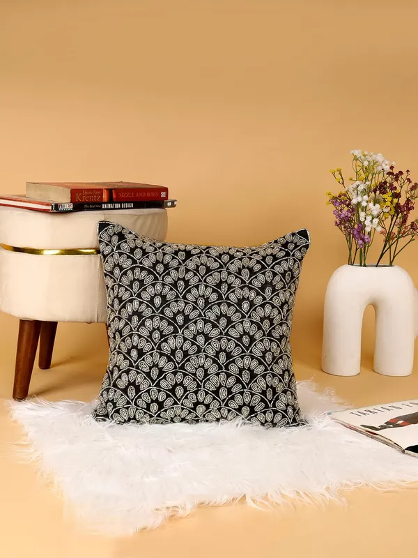 Silver_Printed_Cushions_&_Pillows_Case_Beaded_Silverjaal_Pattern_(40.64_Cm*40.64_Cm,_Silver)