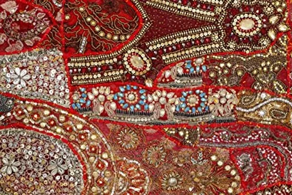 Multicolor_Cotton_Heavy_Embroidery_Patchwork_Wall_Hanging_Tapestry_Beaded_Home_Decor_Wall_Hanging_Wall_Decor_(Red)_(40_X_60,_AbstractPack_Of_1