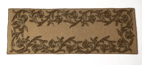 Turquoise_Premium_Handcrafted_Beautiful_Beaded_Dinning_Table_Runner_13/36_Recatngle_Beige