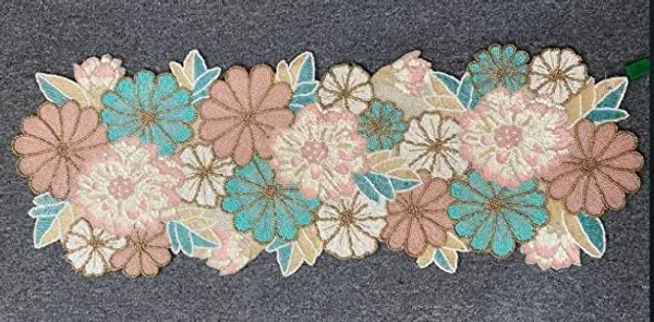 Multicolor_Premium_Handcrafted_Beautiful_Beaded_Dinning_Table_Runner_13"_X_36"_Inches_Multi_Coloured_Flowers_Table_Runner_Fully_Beaded