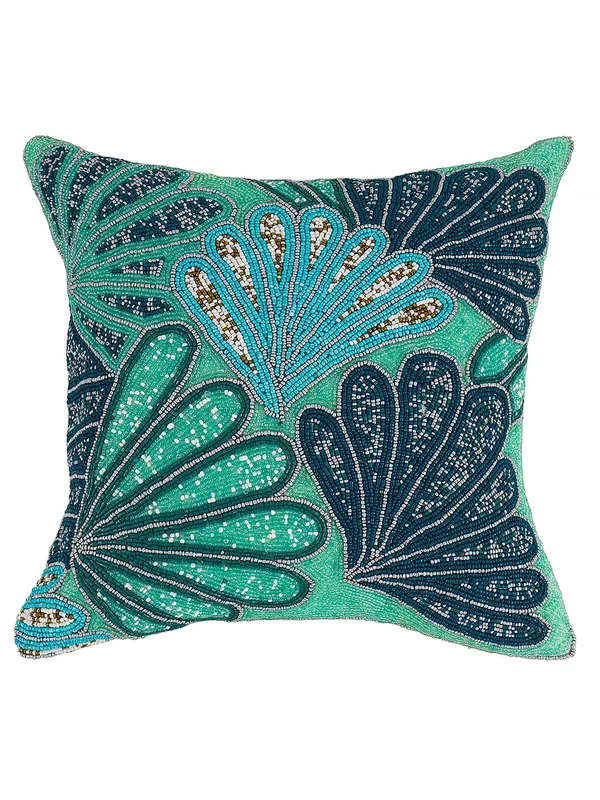 Multicolor_Printed_100%_Beaded_Cushion_Covers_Cushion_Case_Pillowcases_Multi_Leaf_16X16_Inches_(40X40_Cms)_Throw_Pillow_Sham_Floral_Cushion_Covers_For_Sofa_Couch_Bed_Chair_Pack_Of_1