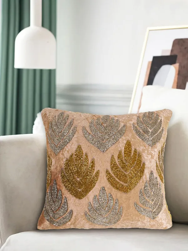 Multicolor_Cotton100%_Beaded_Cushion_Covers_Cushion_Case_Pillowcases_16X16_Inches_(40X40_Cms)_Throw_Pillow_Sham_Floral_Cushion_Covers_For_Sofa_Couch_Bed_Chair_Pack_Of_1_Flora_Pattern